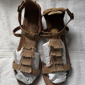 Stylish Tan Fringe Sandals